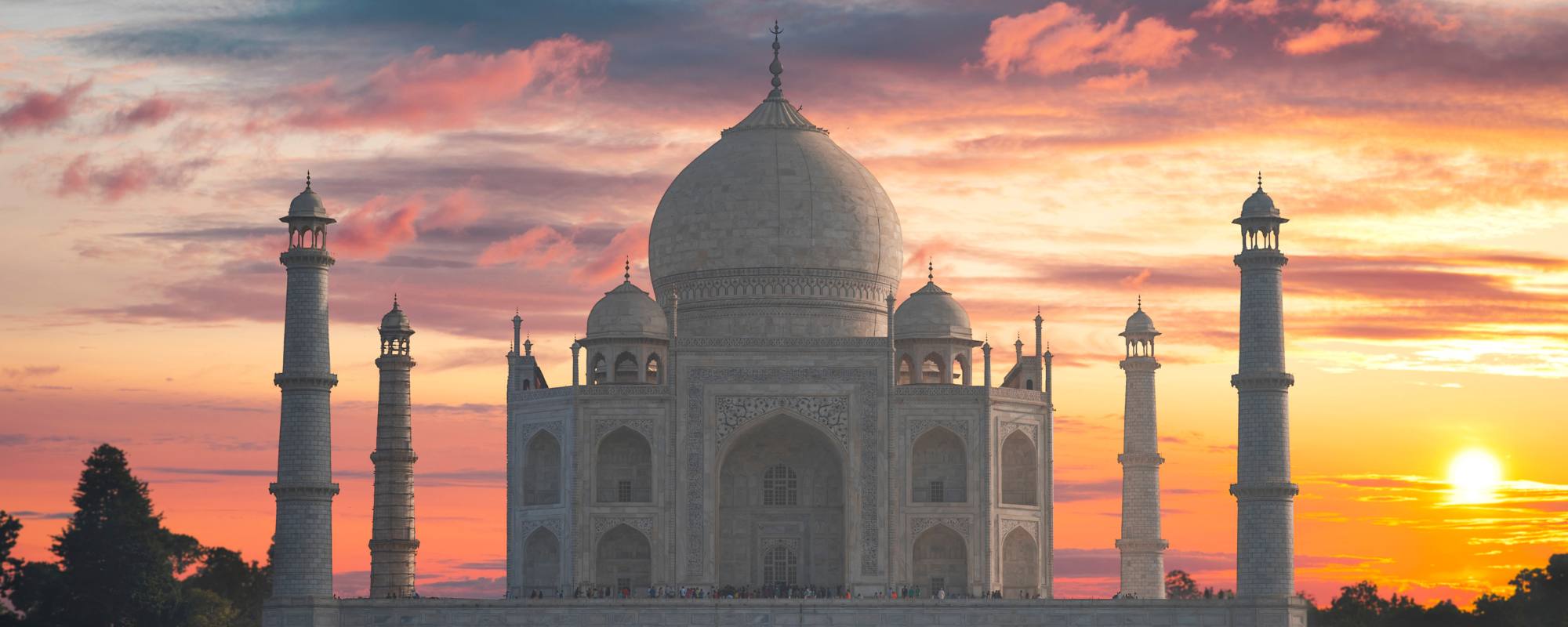 Taj Mahal Wide View from Drone